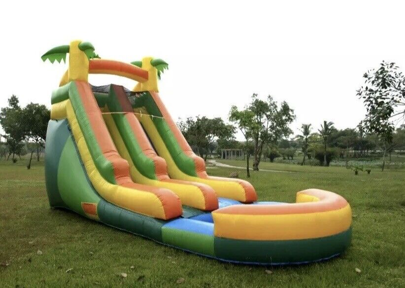 15ft TROPICAL  INFLATABLE WATER SLIDE 100% PVC - NO BLOWER