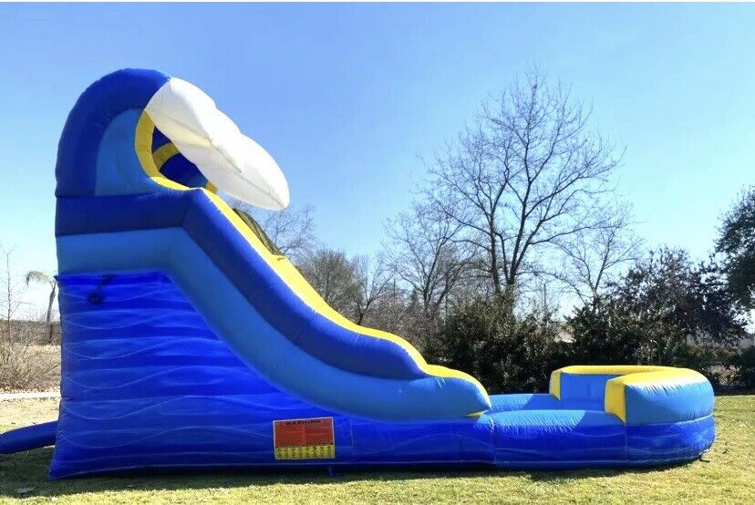 12FT TSUNAMI BLUE WAVE MARBLE INFLATABLE WATER SLIDE 100% PVC  NO BLOWER