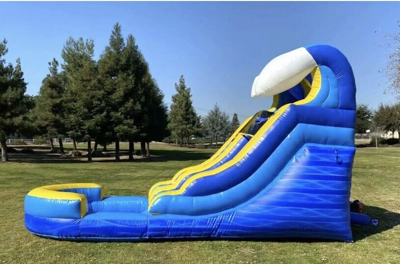 12FT TSUNAMI BLUE WAVE MARBLE INFLATABLE WATER SLIDE 100% PVC  NO BLOWER