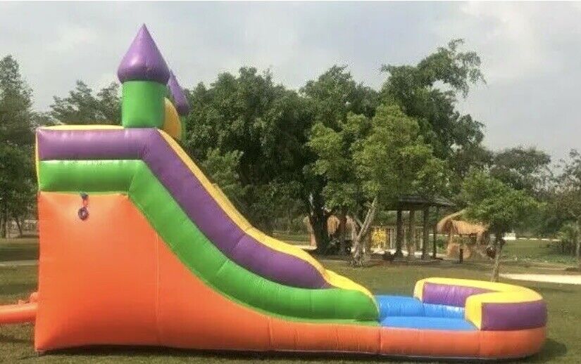 ORANGE CASTLE 12FT INFLATABLE WATER SLIDE 100%PVC  NO BLOWER