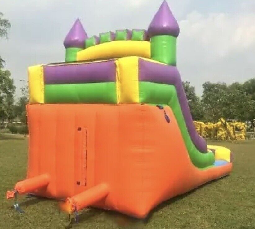 ORANGE CASTLE 12FT INFLATABLE WATER SLIDE 100%PVC  NO BLOWER