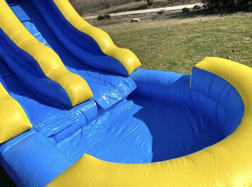 12FT TSUNAMI BLUE WAVE MARBLE INFLATABLE WATER SLIDE 100% PVC  NO BLOWER