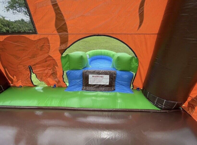 TIGER JUNGLE COMBO BOUNCE HOUSE SLIDE w/ POOL NO BLOWER