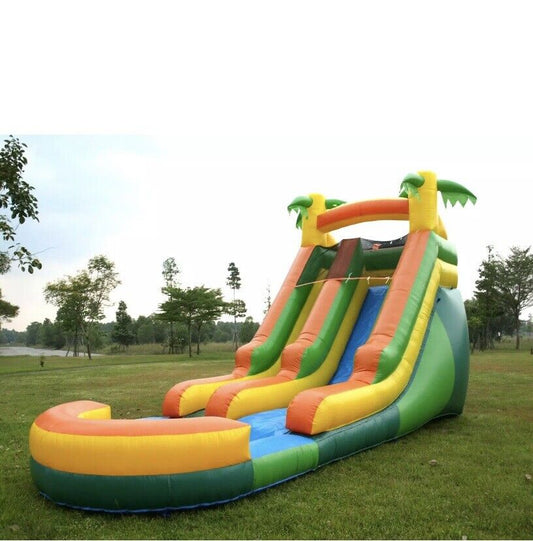 15FT TROPICAL INFLATABLE WATER SLIDE 100% PVC 1.5HP COMMERCIAL GRADE BLOWER