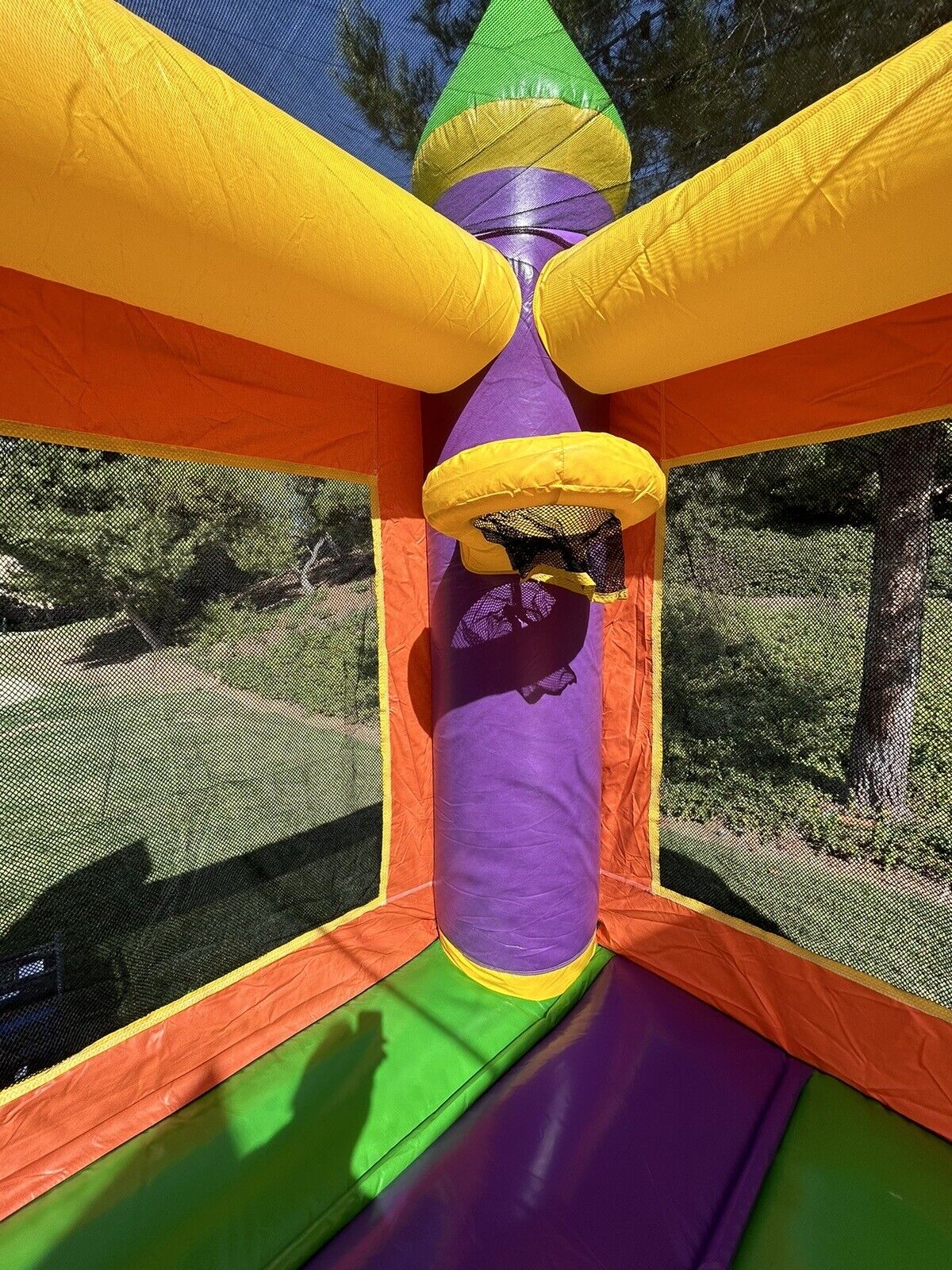 ORANGE COMBO DELUXE INFLATABLE BOUNCE HOUSE WITH DETACHED POOL