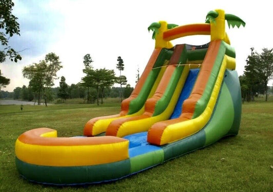 15ft TROPICAL  INFLATABLE WATER SLIDE 100% PVC - NO BLOWER