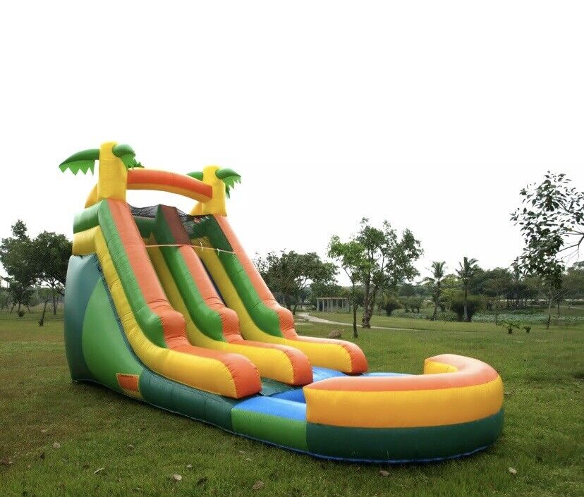 15FT TROPICAL INFLATABLE WATER SLIDE 100% PVC 1.5HP COMMERCIAL GRADE BLOWER