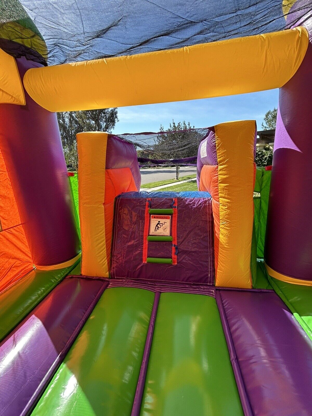 ORANGE COMBO DELUXE INFLATABLE BOUNCE HOUSE WITH DETACHED POOL