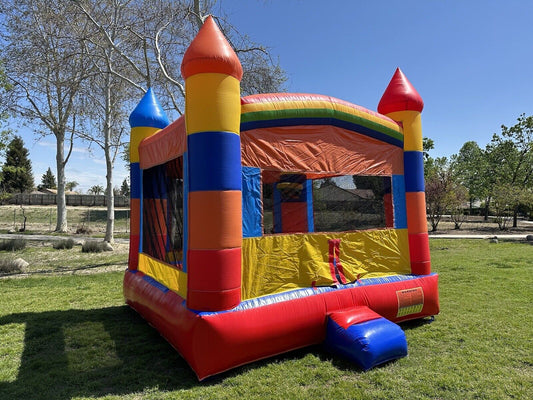 RAINBOW FIESTA BOUNCE HOUSE  100% PVC w/ 1HP COMMERCIAL BLOWER