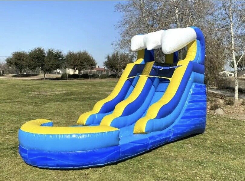 12FT TSUNAMI BLUE WAVE MARBLE INFLATABLE WATER SLIDE 100% PVC  NO BLOWER