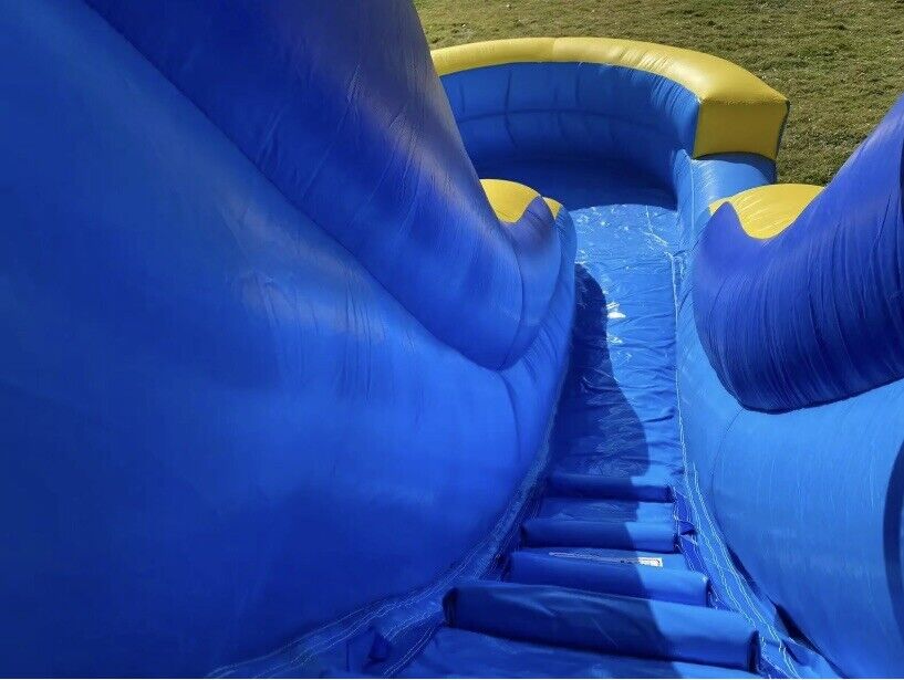 12FT TSUNAMI BLUE WAVE MARBLE INFLATABLE WATER SLIDE 100% PVC  NO BLOWER