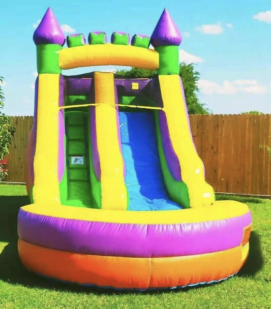 ORANGE CASTLE 12FT INFLATABLE WATER SLIDE 100%PVC  NO BLOWER