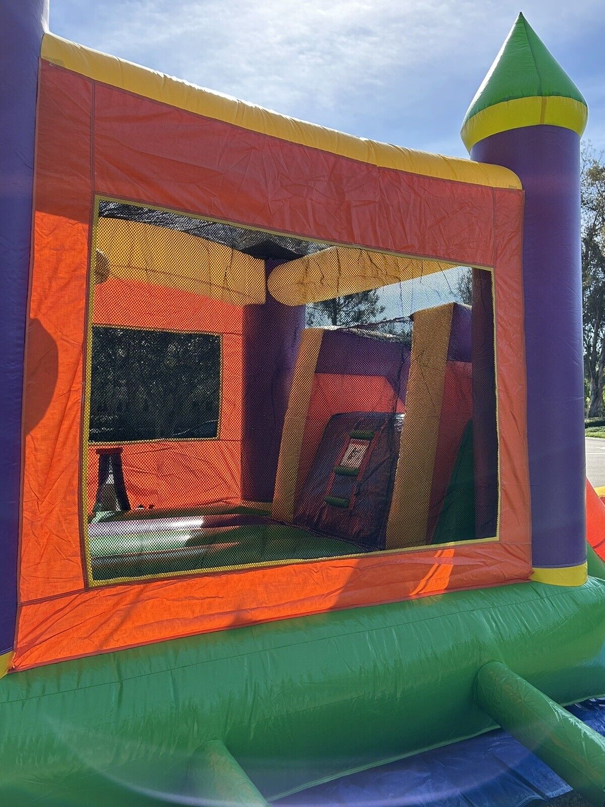 ORANGE COMBO DELUXE INFLATABLE BOUNCE HOUSE WITH DETACHED POOL