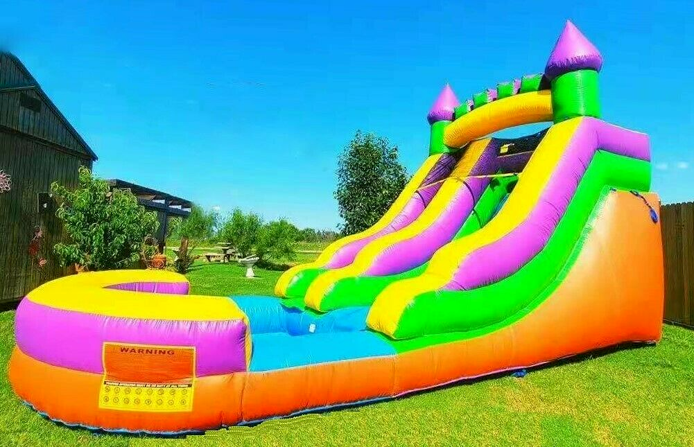 ORANGE CASTLE 12FT INFLATABLE WATER SLIDE 100%PVC 1 HP  COMMERCIAL GRADE BLOWER